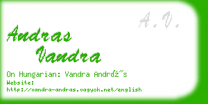 andras vandra business card